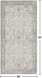 Light Grey 3x6 Large Boho Bathroom Rug - Image 2