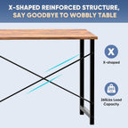 DUMOS 40 Inch Small Computer Desk, Home Office Desks for Bedroom, Brown