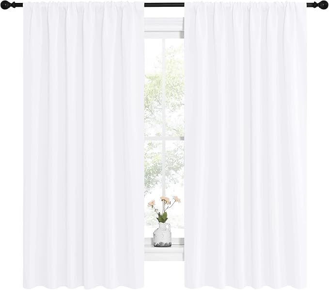 NICETOWN White Curtains, 50% Light Blocking Curtain Panels - Image 2