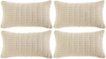 Fancy Homi 4 Packs Boho Cream Decorative Throw Pillow Covers 12x20 Inch by Fancy+Homi