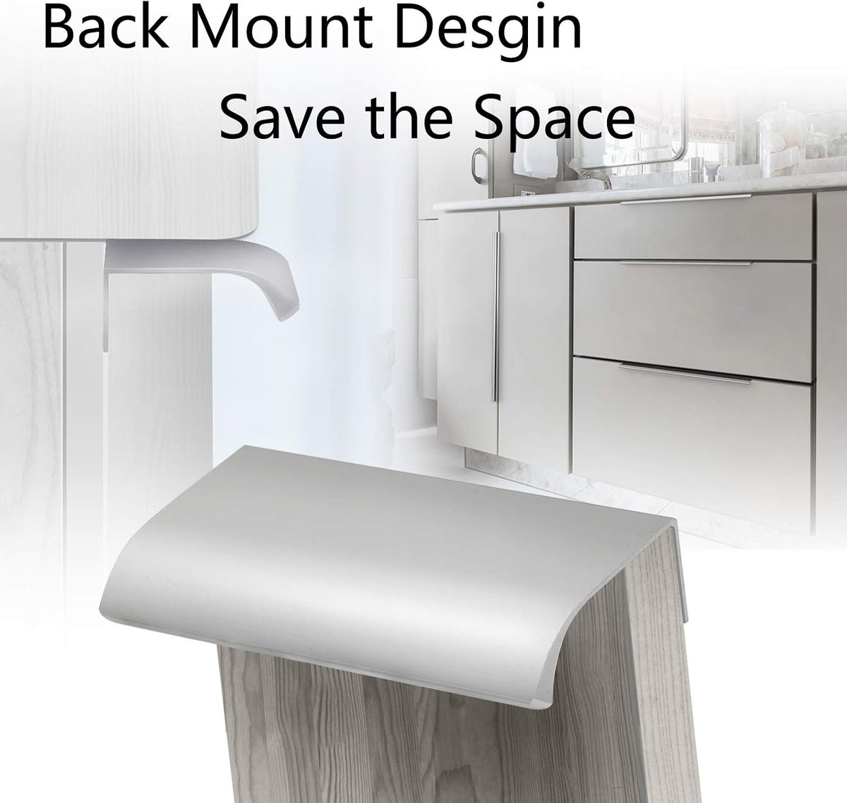 12 PCS 80mm Silver Aluminum Edge Pull, Concealed Cabinet Handle