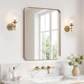 Kosmonia 20x16 Inch Bathroom Vanity Mirror Brushed Rose Gold