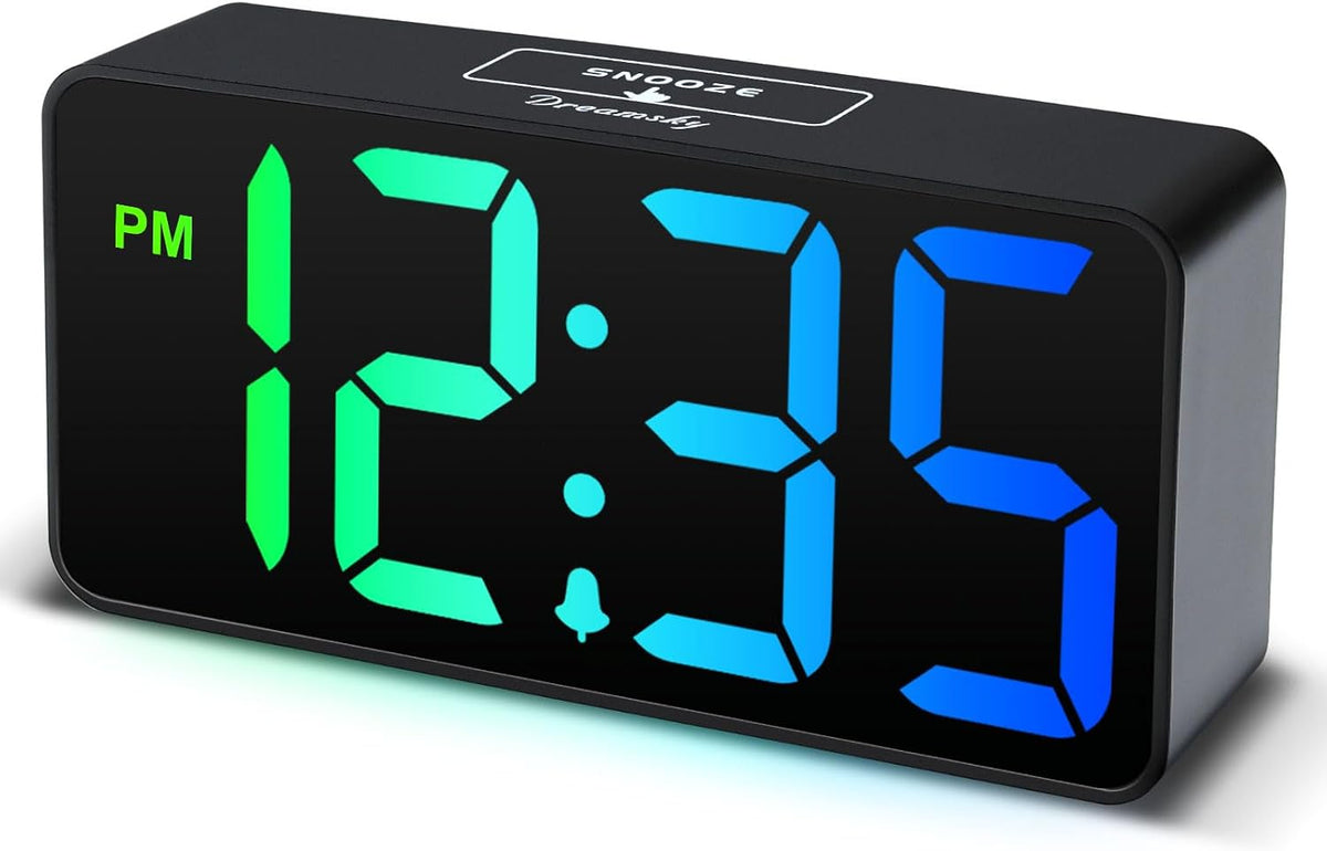 DreamSky Small Digital Alarm Clock for Bedroom, RGB Kids Alarm Clock Boys