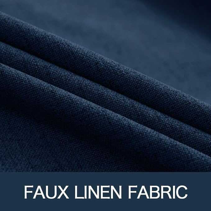 MIULEE Linen Textured Curtains for Bedroom Solid 100% Blackout Thermal - Image 5
