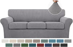 Turquoize 4 Piece Sofa Covers for 3 Cushion Couch Sofa Slipcover Soft Couch by Turquoize
