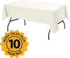 10-Pack Ivory Tablecloths for Rectangle Tables, 60 x 102 Inches