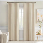 MIULEE Back Tab Cream Beige Curtains 90 Inch Long 2 Panels Set - Image 9