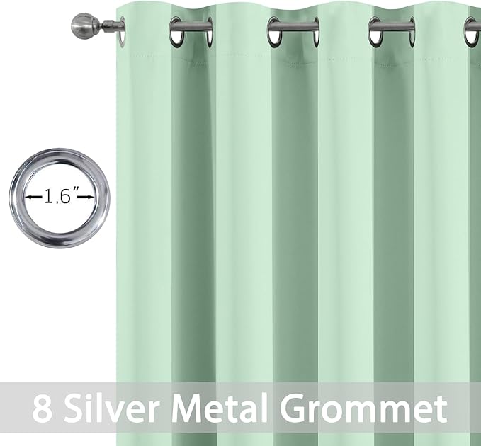 Yakamok Light Sage Green Blackout Curtains 63 Inches Length - Image 2