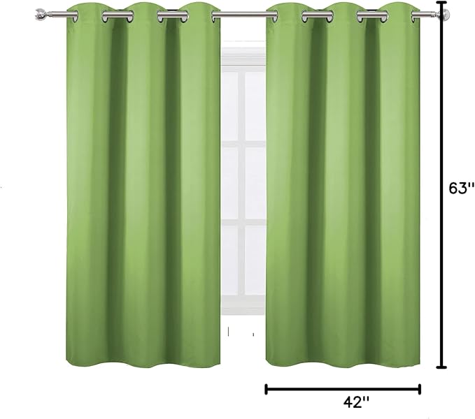LEMOMO Light Green Bedroom Blackout Curtains - Image 9