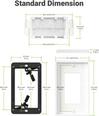 Brush Wall Plate with Mounting Bracket, 4 Pack Cable Pass Through