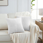 Fancy Homi 2 Packs White Samll Decorative Throw Pillow Covers 14x14 Inch - Image 6