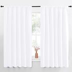 NICETOWN White Curtains, 50% Light Blocking Curtain Panels by NICETOWN