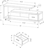 Monarch Specialties TV Stand with 1 Drawer, 60"W, White