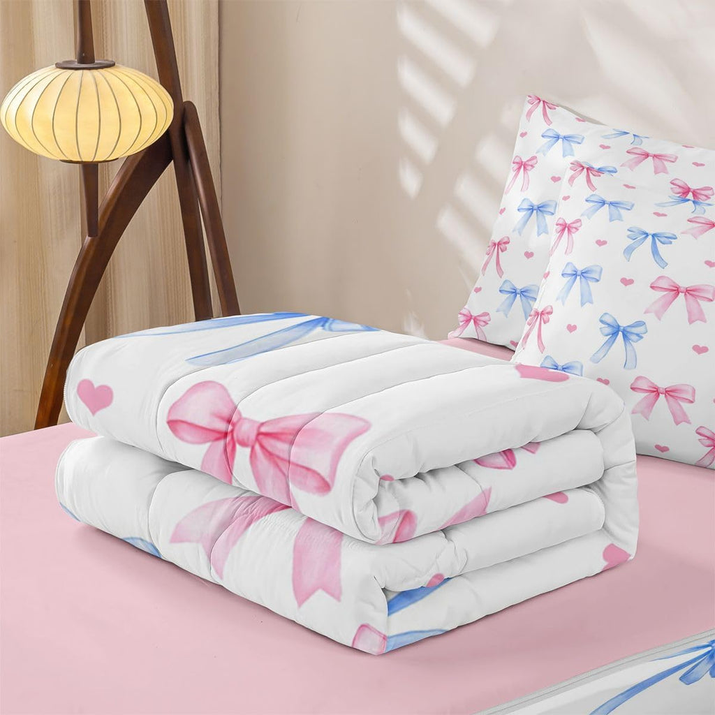 Erosebridal Ribbon Bowknot Zipper Bedding Set Twin Zip Up Bedding