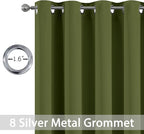 Yakamok Olive Green Curtains 54 Inches Length Blackout Curtain - Image 2