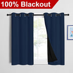 NICETOWN Navy 100% Blackout Curtains 45 inch Long 2 Panels Set, Thermal - Image 2