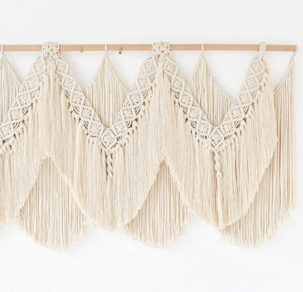 Macrame Wall Hanging Wedding Hanger Tassel Knotting Boho Decor 47"W*25"L