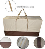 68" Extra Large Waterproof Outdoor Cushion Storage Bag – Heavy Duty Patio Furniture Cover with Zipper,Handles for Pool Decor,Christmas Tree Storage & Moving (173x76x51cm) (Beige And Brown)