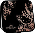 Impressions Vanity Hello Kitty Supercute Compact Mirror with Touch Sensor Switch for Adjustable Brightness, Lighted Makeup Mirror with LED Lights and 2X Magnifying Mirror Top (Black)