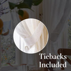 jinchan Belrose Linen Floral Cafe Curtains 54 Inch Length Embroidered Farmhouse - Image 8