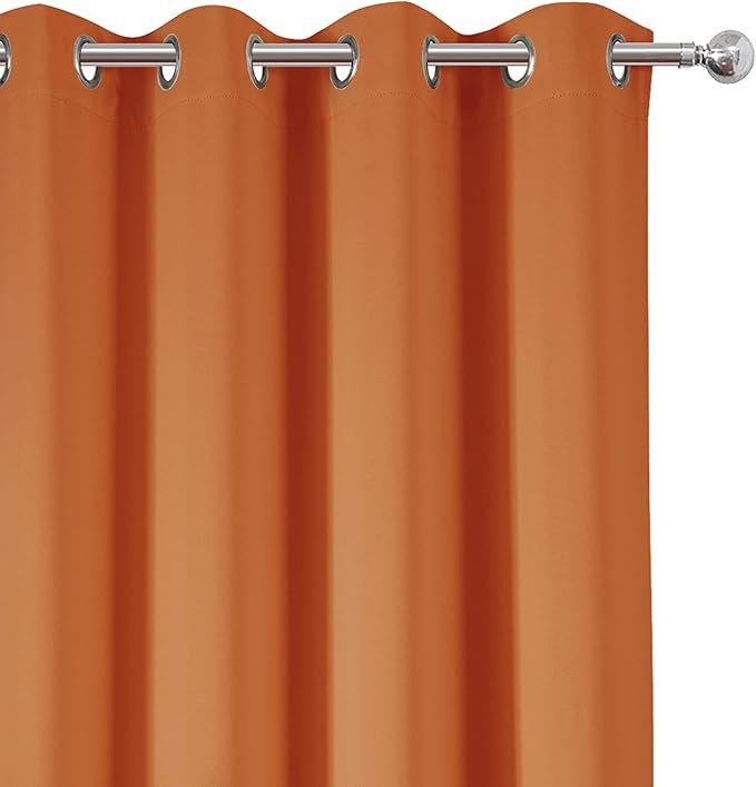 LEMOMO Orange Thermal Blackout Curtains/52 x 72 Inch/Set of 2 Panels Room - Image 5