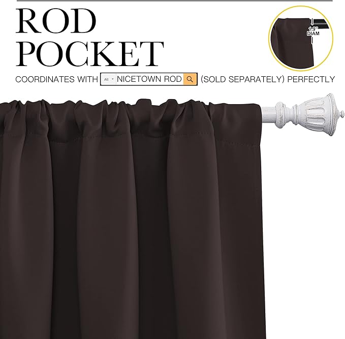 NICETOWN Blackout Curtain Panels 45 inches Long - Image 3