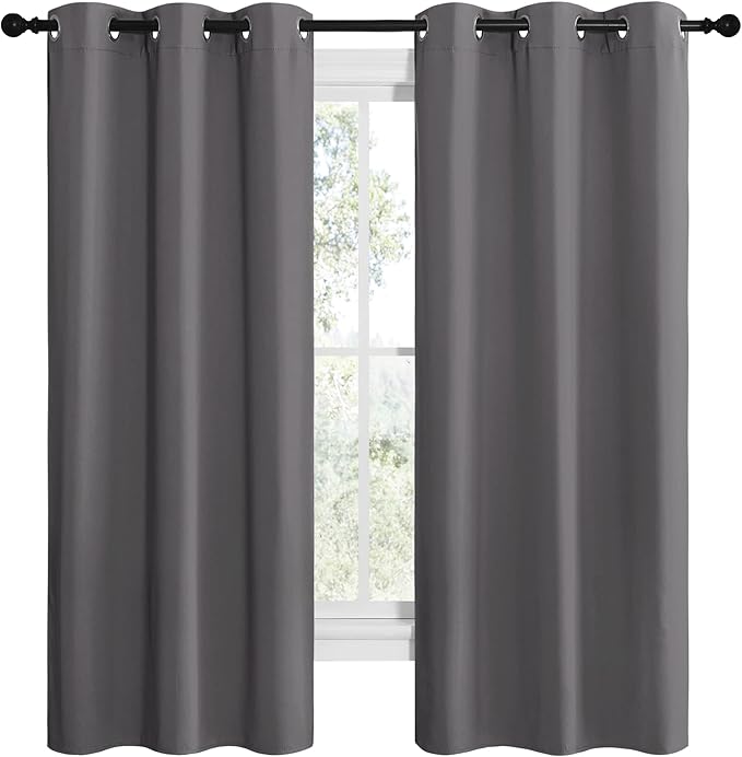 NICETOWN Grey Blackout Curtain Panels - Image 2