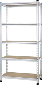 Amazon Basics 5-Tier Medium Duty Garage Shelving Unit, Sturdy Adjustable Storage Shelves, Easy to Assemble, 48" x 18" x 72", Aluminum