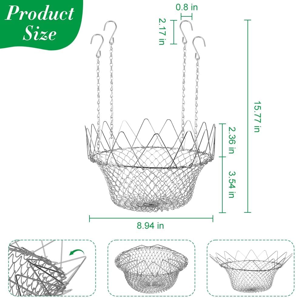 Adjustable Planter Insert for 10-18" Pots, 2 Pack Stainless Steel