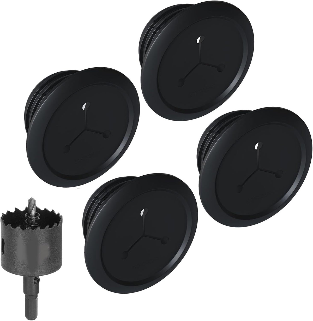 ECHOGEAR Wall Cable Hiders for Cable Management - 2.25" Mini Cord Hider Conceals 3 Low Voltage Cables Behind Wall - Perfect for Speakers, Mounted TVs, Desks & More - Black 4-Pack