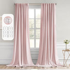 MIULEE Baby Pink Back Tab Blackout Curtains 108 Inch Long 2 Panels Set by MIULEE