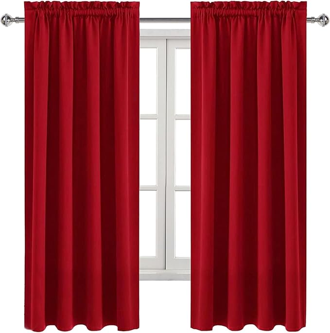DWCN Red Room Darkening Blackout Curtains - Image 9
