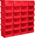 Akro-Mils 30210 AkroBins Plastic Storage Bin Hanging Stacking Containers, (5-Inch x 4-Inch x 3-Inch), Red, 24-Pack
