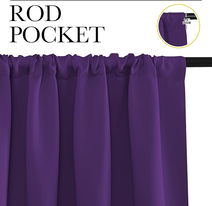 NICETOWN Blackout Purple Curtains - Image 3