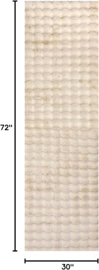 nuLOOM Jeni Beige, Solid Faux Rabbit, Fluffy and Cozy, High Traffic, Stain - Image 2