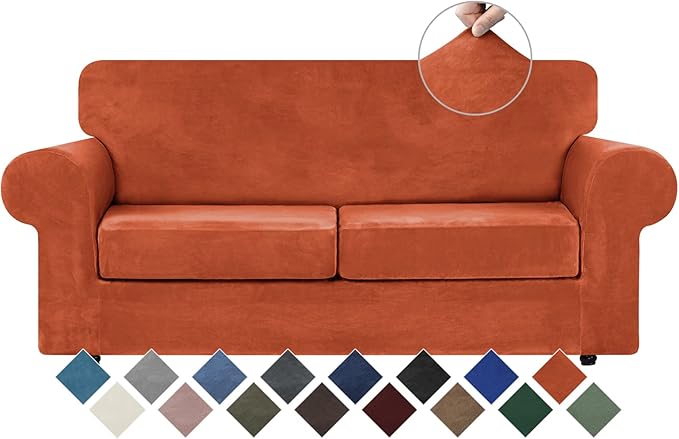 WEERRW Velvet Couch Covers for 2 Cushion Couch Sofa by WEERRW