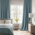 MIULEE Greyish Blue Back Tab Blackout Curtains 84 Inch Length 2 Panels Set - Image 2
