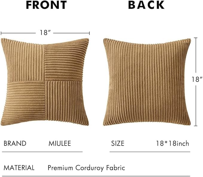 MIULEE Brown Decorative Throw Pillow Covers 20x20 Inch - Image 6