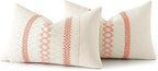 MIULEE Set of 2 Coral Red Boho Valentines Decorative Lumbar Pillow Covers 12x20 - Image 8