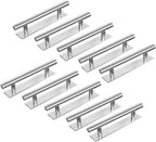 10 Pack Self-Stick Push Pull Helper ABS Plastic Wardrobe Handle Instant Cabinet Drawer Furniture Handles (Gold)
