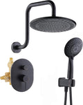 BRIGHT SHOWERS Shower Faucet Set, Shower Head System with Rainfall Shower Head and Handheld Showerhead Combo, Valve and Trim Kit, Complete Shower Fixtures for Bathroom, Oil-Rubbed Bronze