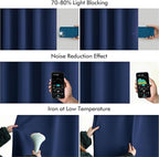 MIULEE Navy Blue Back Tab Blackout Curtains 63 Inch Length 2 Panels Set - Image 5