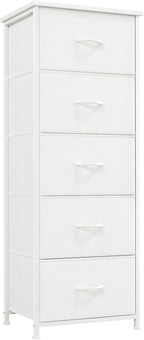 Somdot Tall Dresser for Bedroom, 5 Drawer Storage Cabinet, White
