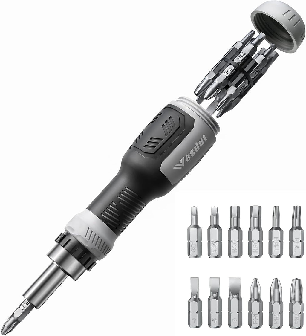 Wesdut 13in1 Multi Ratchet Screwdriver Set Tool All in One, [Built to Last]