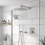 Shower Faucet Set Shower System Brushed Nickel, Push Button Diverter