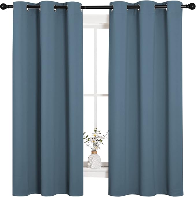 NICETOWN Room Darkening Curtains 63" Length, Thermal Insulated Blackout Panels - Image 2
