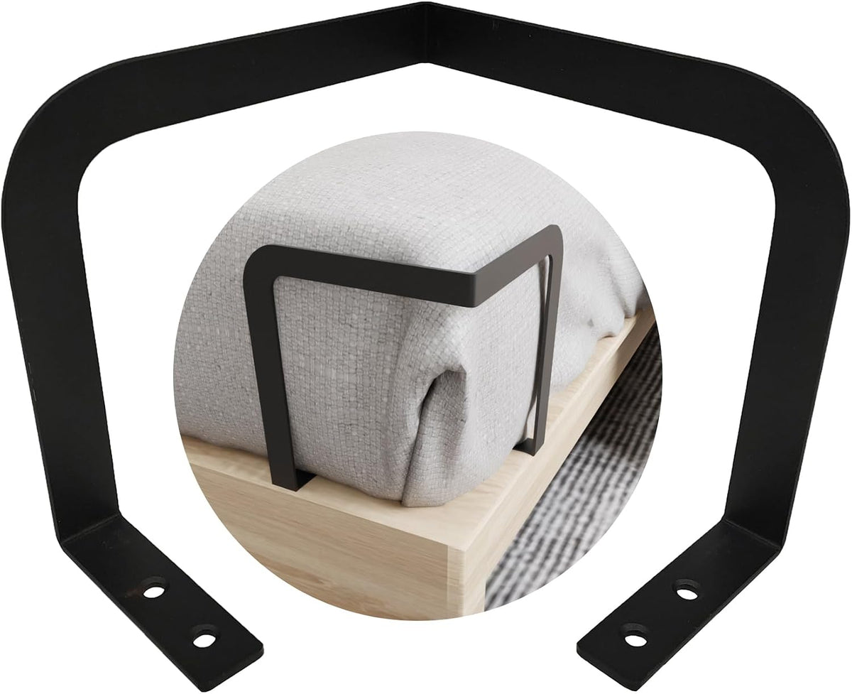 2Pcs Mattress Slide Stopper for Metal Bed Frame(H5.2in) Retainer Bar Holder Gripper Keeping Mattress from Sliding for Foot of Adjustable Beds Rv Grippers