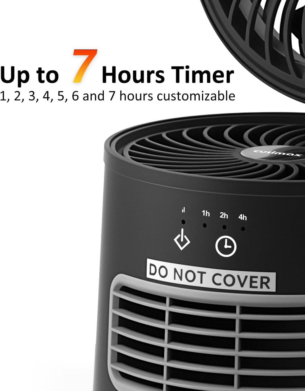 CUSIMAX Space Heater for Indoor Use, Mini Heater Fan with Thermostat, 7H Timer, 2 Modes, 800W PTC Ceramic Heater for Room Office Desk, Instant Heating, Overheat & Tip-Over Protection