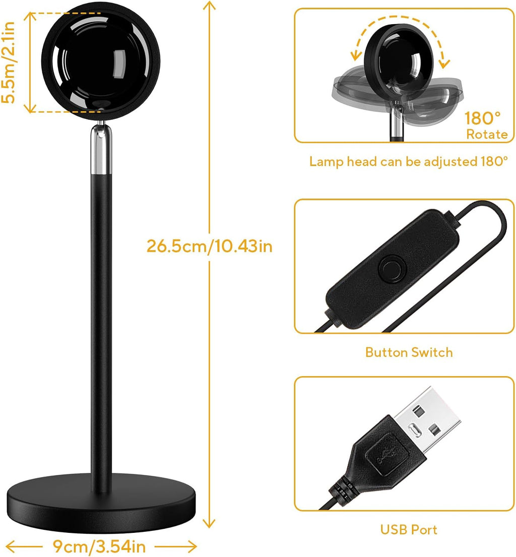 Neroupe Sunset Lamp Projector for Girls, Sunset Red Color Led Night Light
