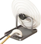 Anti-Rust Metal Spoon Rest with Lid Holder While Cooking, Grey